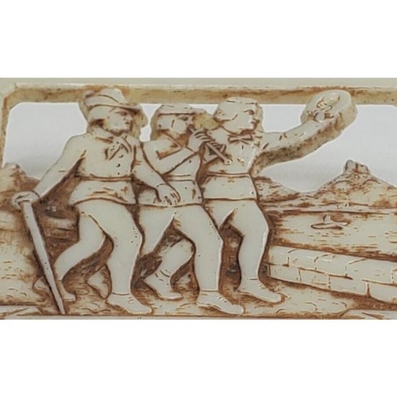 1920s German Celluloid Brooch Silent Film IT ATTRACTED THREE FELLOWS Pin Vtg - Picture 2 of 11